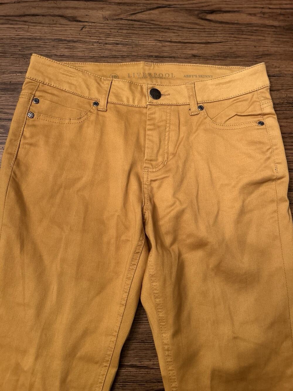 Liverpool Women's Abby Skinny Mid Rise Stretch Jeans in Yellow - Sz 10